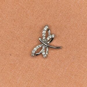 925 SAI Sterling Silver Dragonfly with Clear Stones Pendant